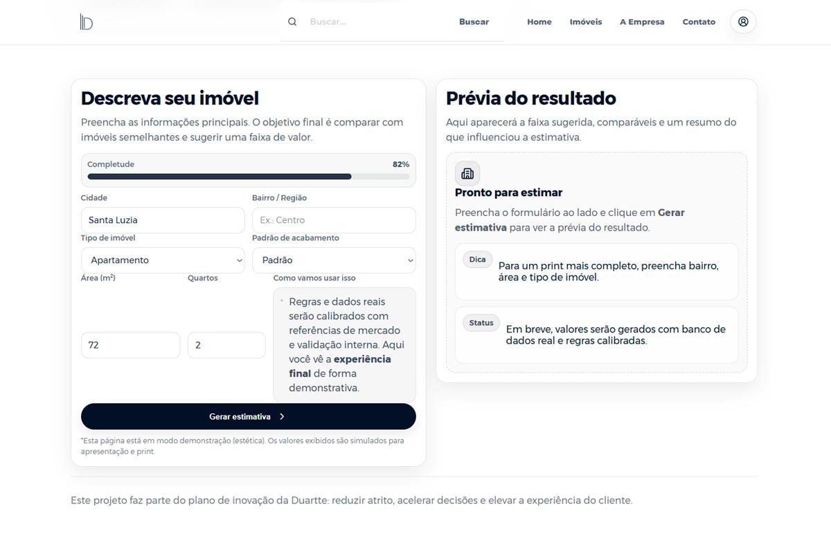 Prévia do Estimador de Preço